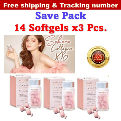 3x ROSEGOLD SAKANA Collagen x10 Anti-Aging Skin Premium Dipeptide
