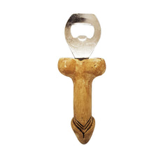 Load image into Gallery viewer, Opener Beer Bottle Penis Figured Wood Vintage Collectibles Drink Accessories
