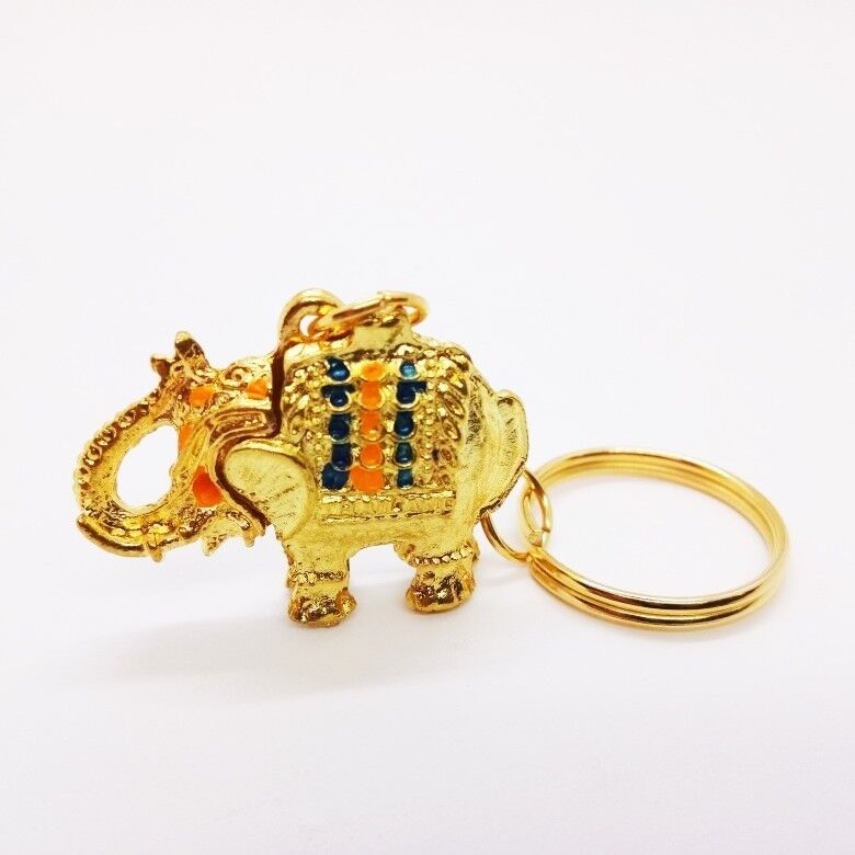 Elephant Gold Bangkok Paint Version.4 Keyring charm cute keychain animal lover