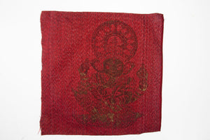 Fabric Red Sacred image Painting Gold Ganesha Lord of Success Picture Wall Art