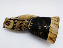 Load image into Gallery viewer, Owl Sculpture Water Buffalo Horn Carved 5&quot; Feng Shui Bird Decor Collectible Gift