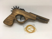 Load image into Gallery viewer, Wooden Gun Toy Slingshot Handcrafted Pretend outdoor play kid boy Cowboy Vintage