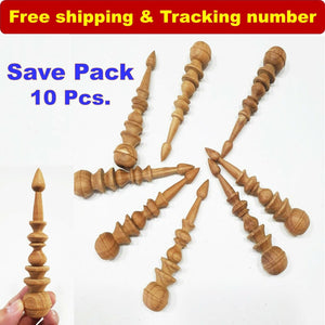 10x Wooden Teak finials Antique Clock Furniture home decor Vintage DIY 5"L