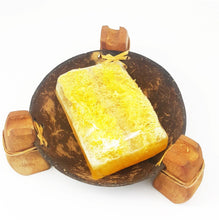 Load image into Gallery viewer, Soap Dish Dispenser Vintage Coconut Shell Teak Wood Shower Bahtroom Handmade