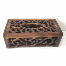 Load image into Gallery viewer, Teak Wood Wooden Tissue Box Cover Rectangular Holder Vintage Craft Decorative