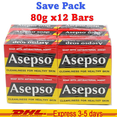 12 Bars Asepso Bar Soap Original Formula Washes Away Bacteria Dirty Healthy Skin