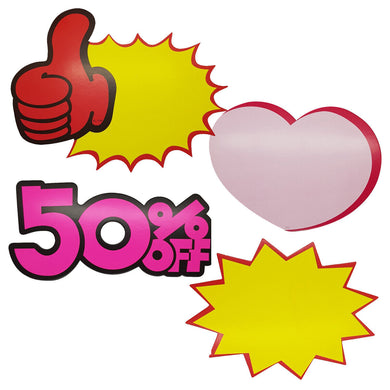 Sales Promotion Paper Bluecell Blank Retail Sale Signs with Bright Display Tags