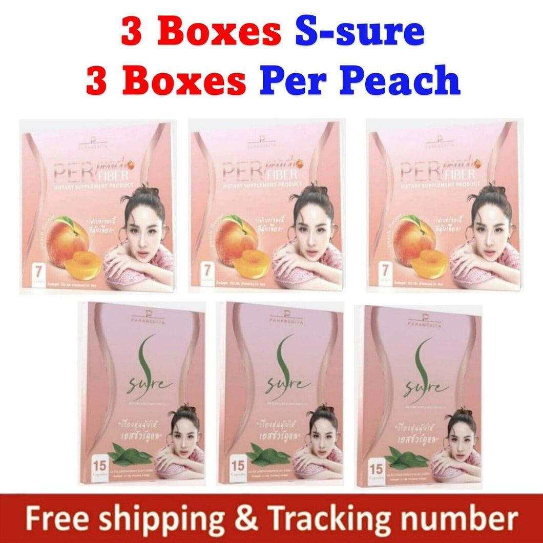 S-Sure + Per Peach Fiber Fast Slimming Weight Control Burn Block DHL (6+6)