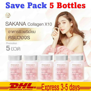 5x Rostgold Sakana Collagen X10 Anti-Aging Radiance Aura Skin Food Wrinkles Acne