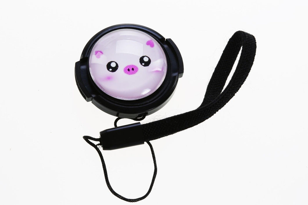 Cute Pig Piggy Front Lens Cap 37mm. Cover Nikon Canon Pentax Sony Lumix Design