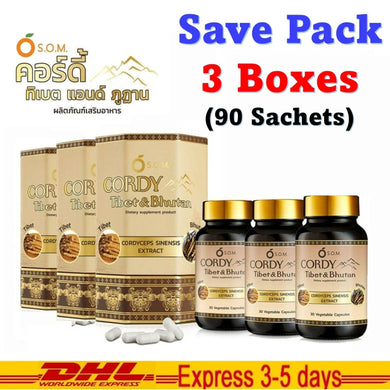 3x SOM Cordy Tibet Bhutan Immunity Balanc Antioxidant Brain Body Special Health