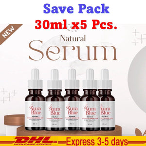 5x Aura Blue Double Vitamin C Serum +HYA Reduce Dark Spots Blemish Wrinkles 30ml