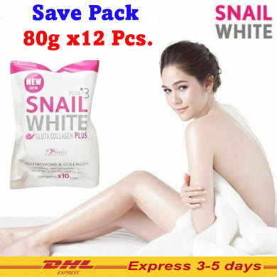 12Pcs SNAIL Soap Reduce Acne Anti Aging Dark Spots Radiance Aura Healthy 70g