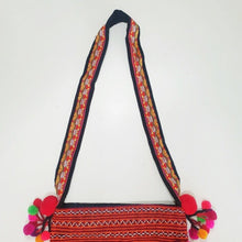 Load image into Gallery viewer, New! Crossbody Bag Purse Strap Shoulder Bag Hill Tribe Silver Bead Pom Pom Hmong