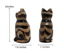 Load image into Gallery viewer, Cat brown Striped Buffalo&#39;s Horn Carved Decor Collectibles Lucky Bone