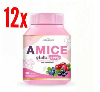 12x Gluta Berry Nourish Face Skin Tighten Pores Reduce Acne Whitening Anti-Aging