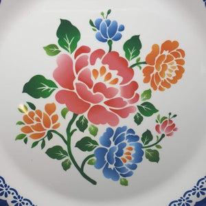 Thai Tray Flower Melamine Vintage Serving Round Floral Dish Pan Plate