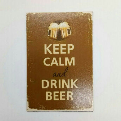 KEEP CALM & DRINK BEER funny pic Design Vintage Poster Magnet Fridge Collectible