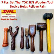 Load image into Gallery viewer, Set 7 Wooden Tool THAI TOK SEN Device Helps Relieve Pain Aches Body Chronic Pain