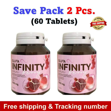2x Gluta Infinity Berry 1000 mg 17 natural Aura Skin Supplement 30 Tablets