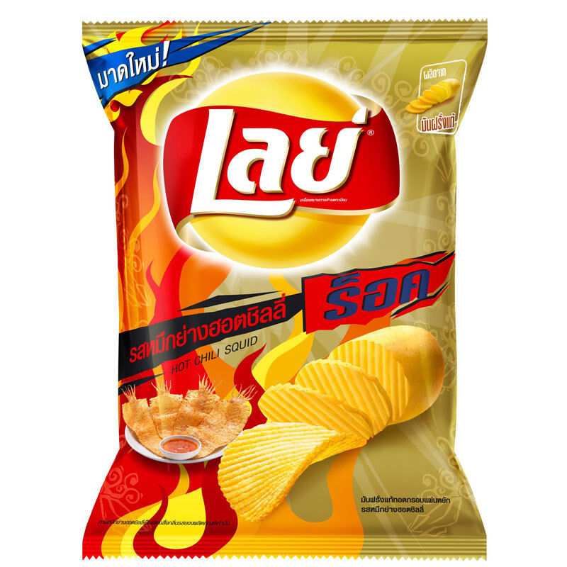LAYS Potato Chips Crispy Snack Hot Chilli Squid Flavor 50g