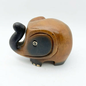 Wooden Elephant Wood Carved Figurine Handmade Home Decor Thai Gift Toys