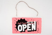 Load image into Gallery viewer, Open Closed Plaque Double Sided Sign Painting Door Shop Plate 2 Color Pink Blue