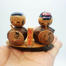 Load image into Gallery viewer, Vintage Japanese Kokeshi Wooden Doll Mini Boy Girl Carved Paint Carve Art