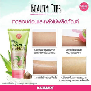 3x Cathy Doll 99% Aloe Vera & Snail Serum Soothing Gel Snail Mucus Extract 60g