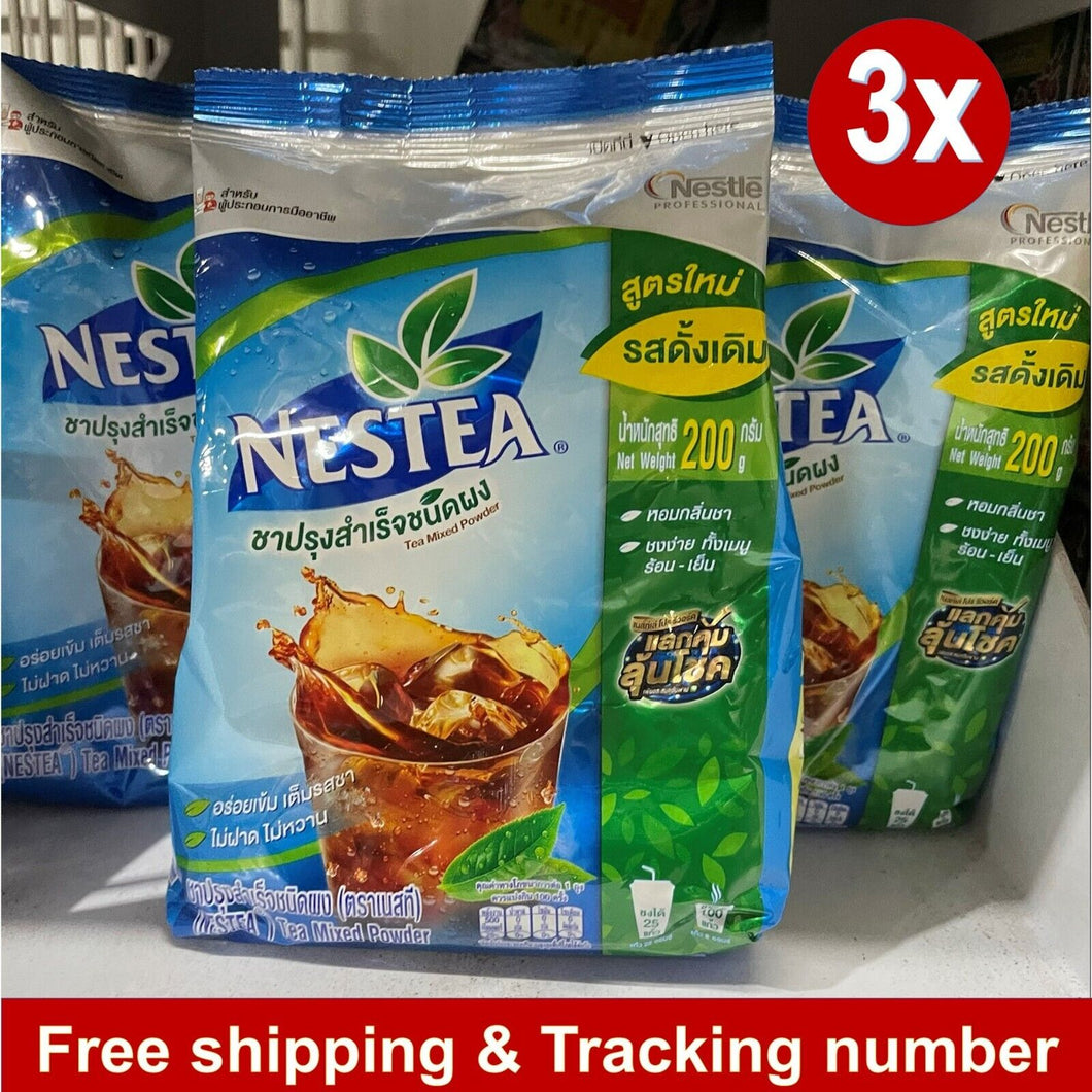 3x Nestea Unsweetened Mix Iced Powder Drink Instant Party No Sugar 200g Thai Tea