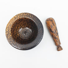 Load image into Gallery viewer, 3&quot; Mortar and Pestle Small Set Wood Handle Thai Handcraft Primitive Vintage