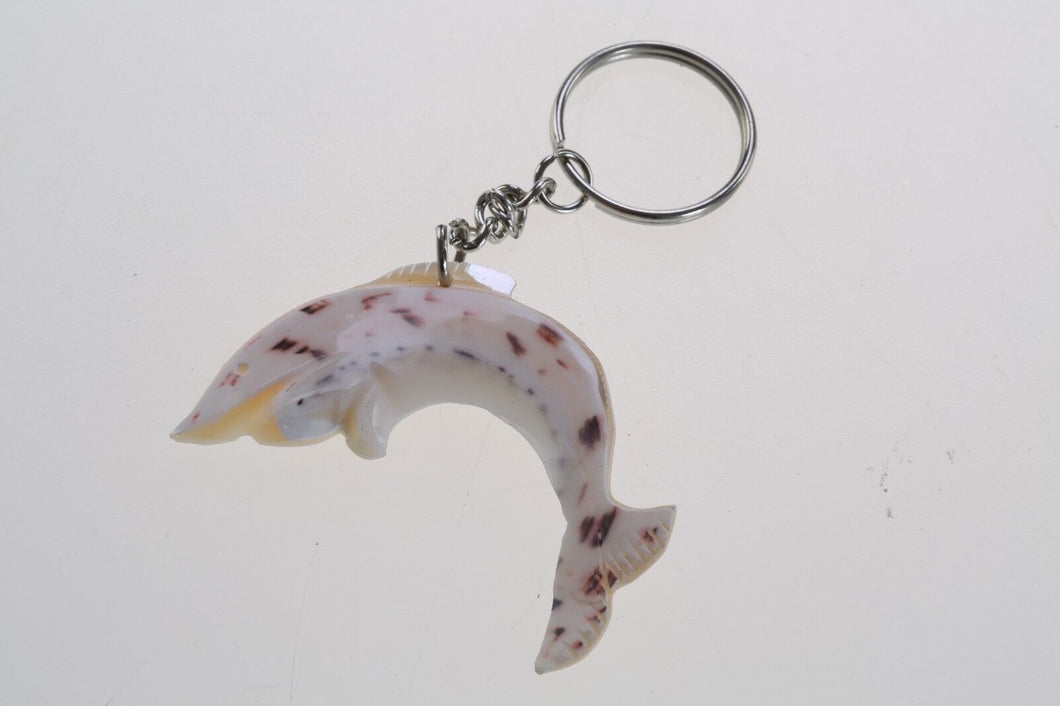 Mini Shark Keyring Shell Natural Carve Figurine Keychain Sea Design Cute