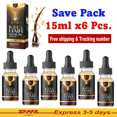 6x KIRA HAIR SERUM Hair Growth Concentrated Formula Hair loss Prevention 15ml