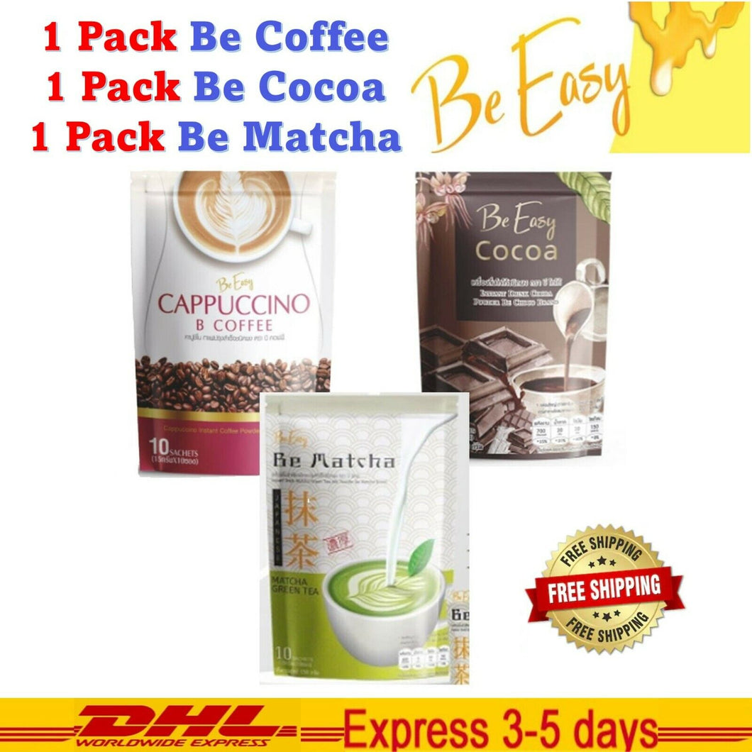 3x Be Easy Cappuccino & Cocoa & Matcha Control Hunger Detox Diet Burn Slimming