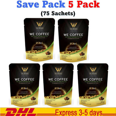 5x WE COFFEE Cappuccino Herbs Mixed Powder 23in1 Arabica Natural Health