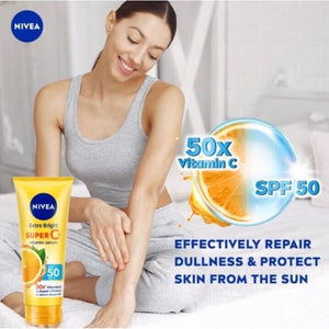 12x Skin Whitening Bright Serum Super C Body Vitamin Sunscreen SPF 50 PA+++