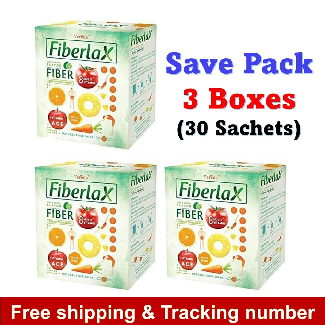 3 Boxes Fiberlax Verena Drink Dietary Fiber Weight Management
