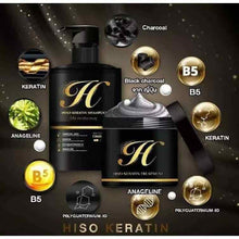 Load image into Gallery viewer, Hiso Keratin Set Charcoal Shampoo and Treatment Detox Reduce Loss Hair Strong