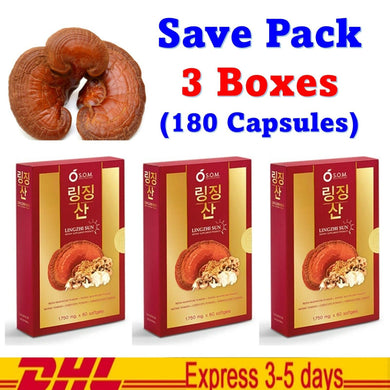 3x LINGZHI SUN Reishi Mushrooms Ginseng Cordyceps Organic 5 Dietary Supplement