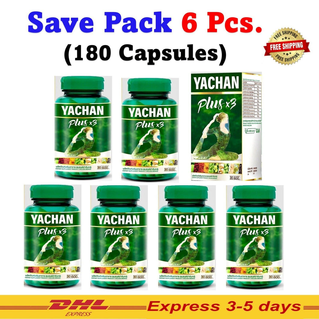 6x Yachan Plus3 Dietary Supplement Yachan Detox Weight Management Burn Fat Slim