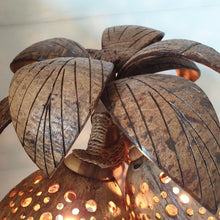Load image into Gallery viewer, Coconut Tree Sculpture Table Lamp 3 Shades Coconut Shell Tropical Tiki Bar Decor