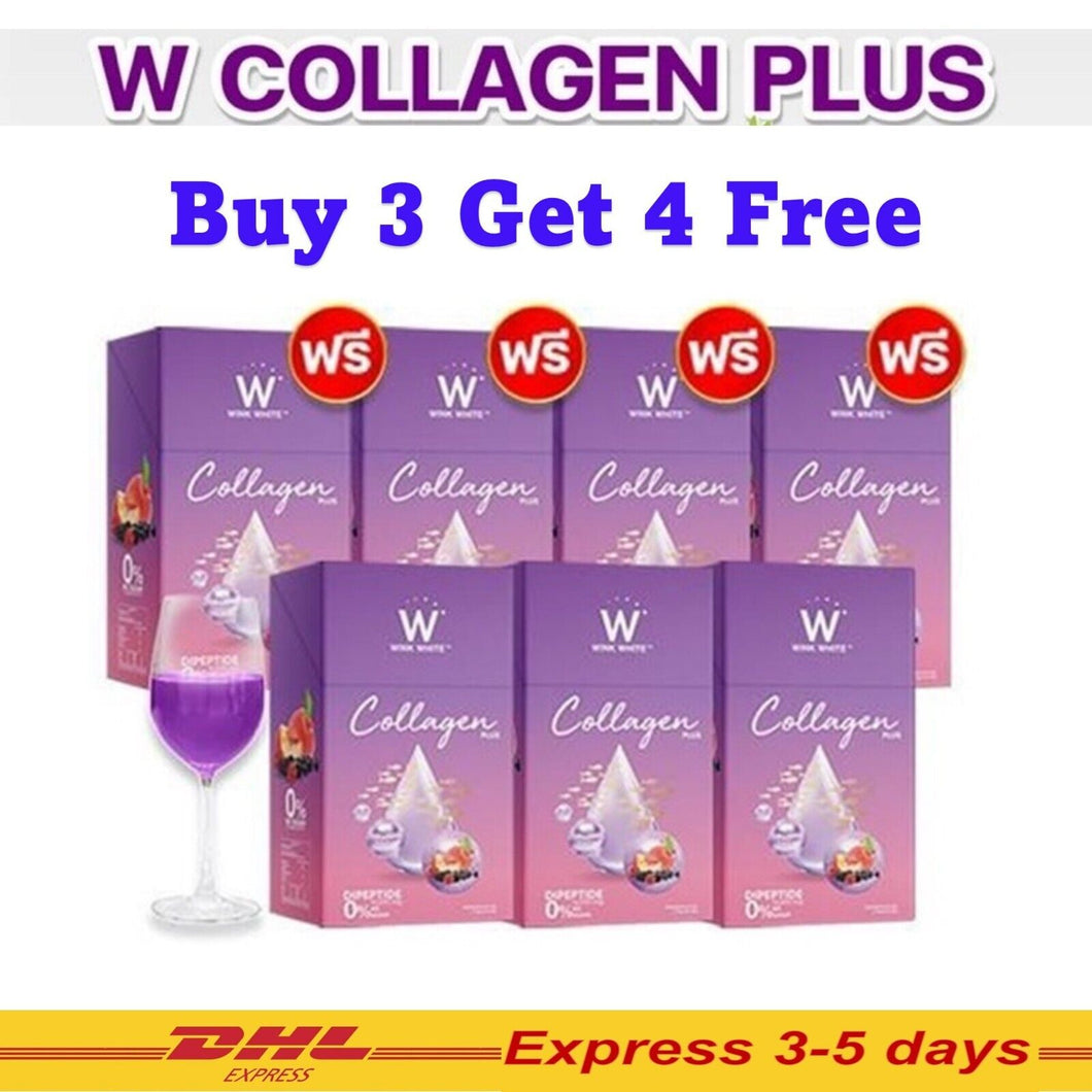 Buy 3 get 4 Free Wink White W Collagen Plus Anti-aging Powder Drink Aura Radiant