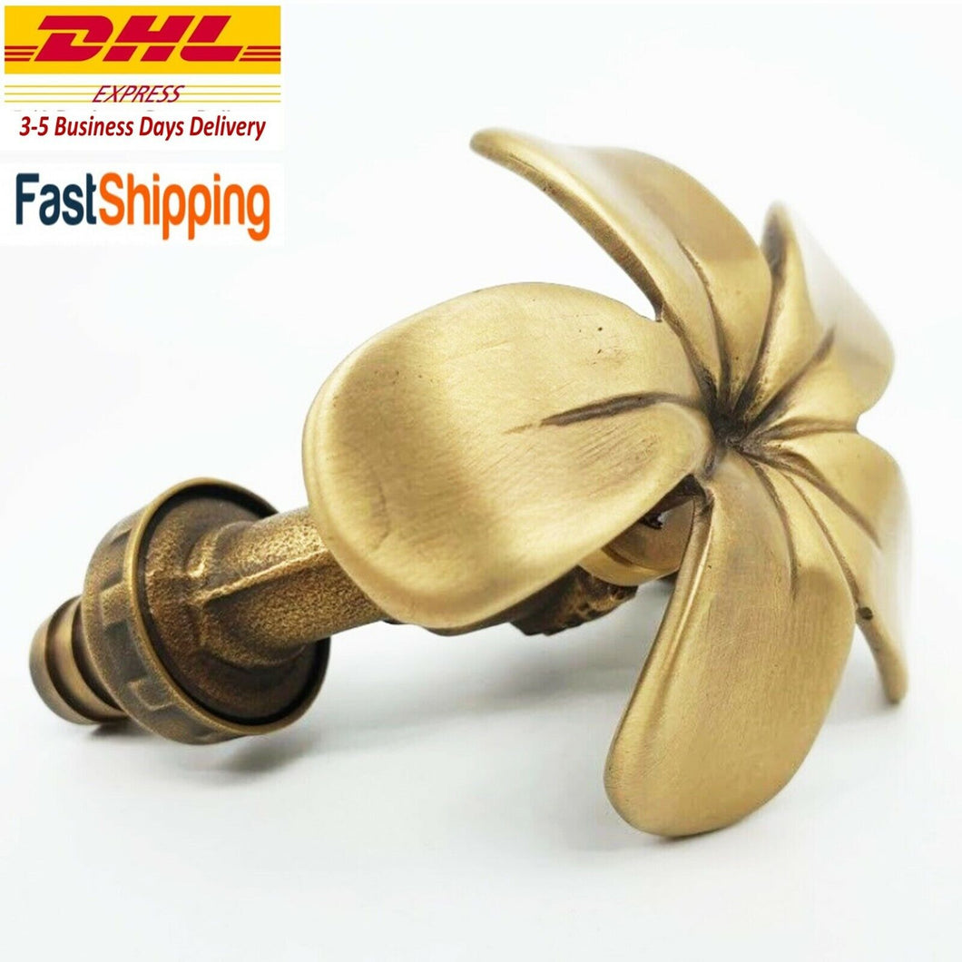 Tap Water Plumeria Garden Home Decor Outdoor Spigot Flower Head Faucet Brass