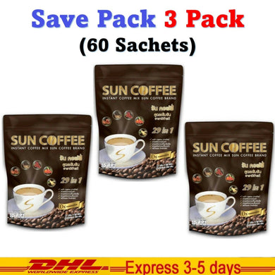 3x Sun Coffee Healthy Instant Coffee 29 in1 Herbs Weight Loss Slender Fat Free