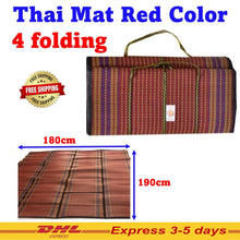 Load image into Gallery viewer, Large Red Thai Mat Pallet Fold Woven Rubber Indoor Outdoor Picnic Beach Camping