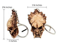 Load image into Gallery viewer, Predator Alien Keyring Keychain Human Skull Bonehead Handmade Biker Chopper