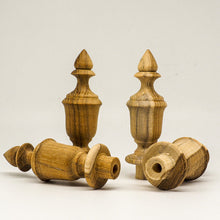 Load image into Gallery viewer, 4Pcs TEAK WOOD FINIALS Antique Furniture Home DIY decor Project Dia 1 inch