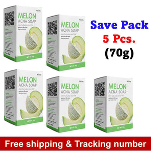 5 x Melon Gluta ACNA Soap Soft Radiant Reduce Dark Spots Acne Marks Clear Skin
