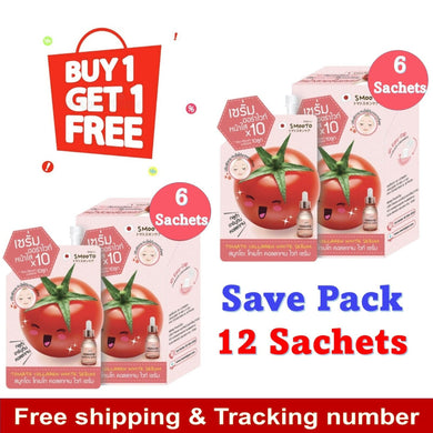 BUY 1 GET 1 FREE Smooto Tomato Collagen White Serum Skincare (10g x 12 Sachets)