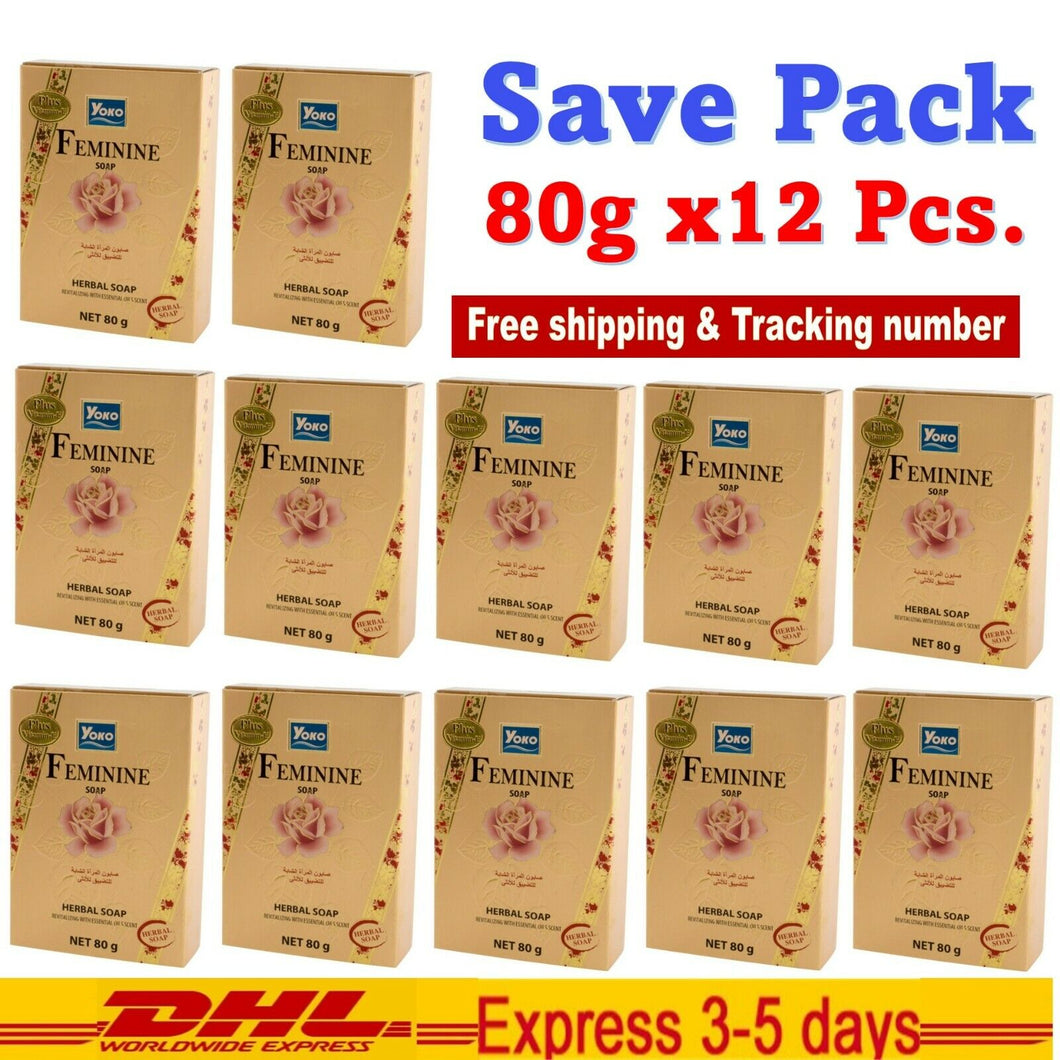 12x Yoko Herbal Soap Feminine Revitalizing plus Vitamin E Essential Oil 80g